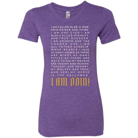 T-Shirts Purple Rush / Small I am Odin Women's Triblend T-Shirt