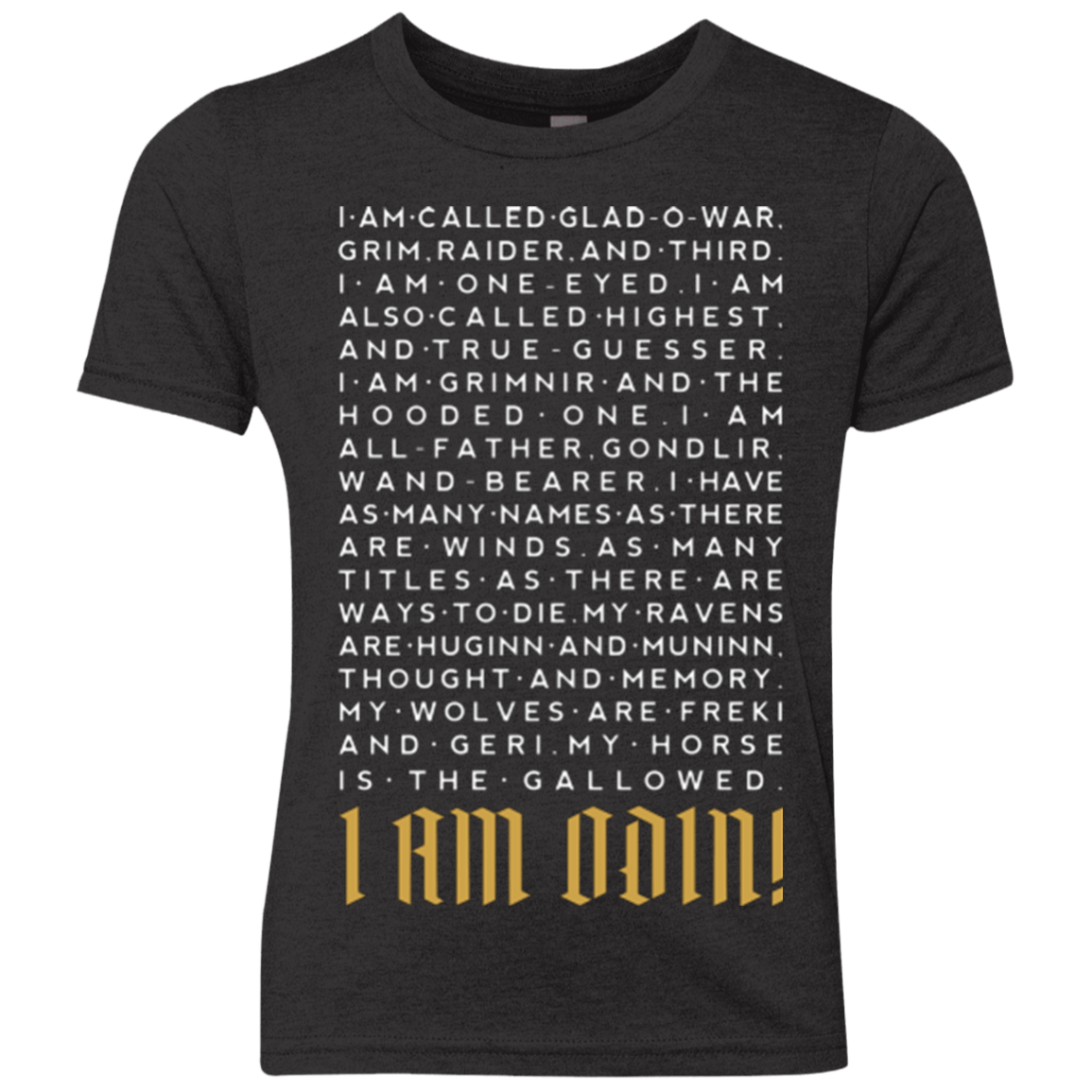 T-Shirts Vintage Black / YXS I am Odin Youth Triblend T-Shirt