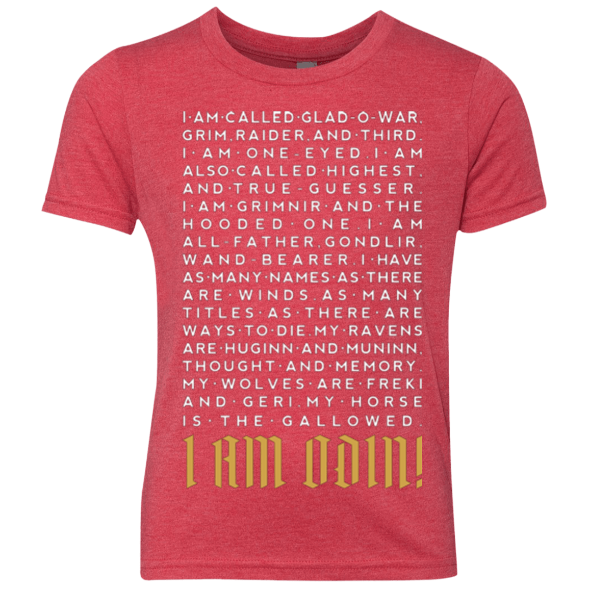 T-Shirts Vintage Red / YXS I am Odin Youth Triblend T-Shirt