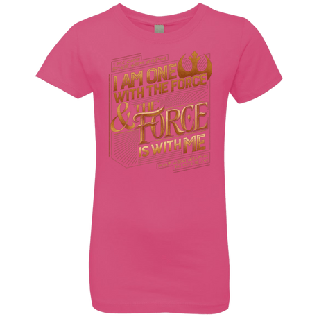 T-Shirts Hot Pink / YXS I Am One With The Force Girls Premium T-Shirt