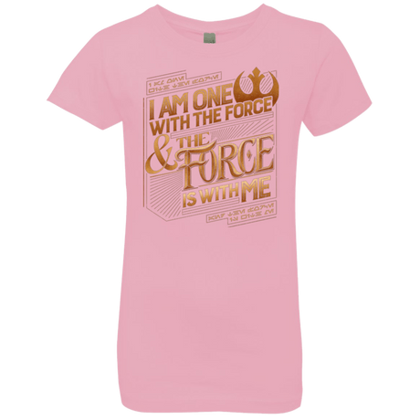 T-Shirts Light Pink / YXS I Am One With The Force Girls Premium T-Shirt