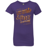T-Shirts Purple Rush / YXS I Am One With The Force Girls Premium T-Shirt