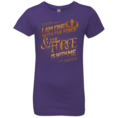 T-Shirts Purple Rush / YXS I Am One With The Force Girls Premium T-Shirt