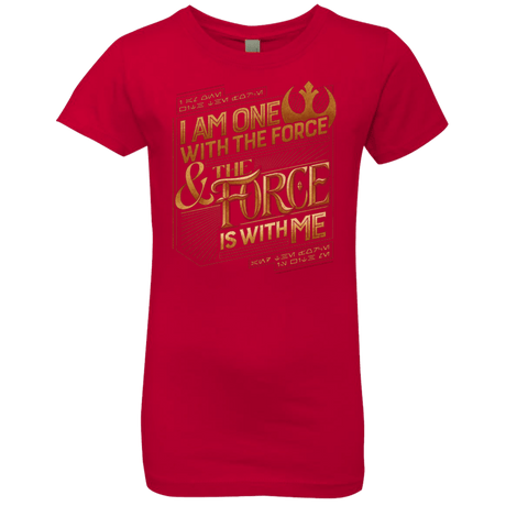 T-Shirts Red / YXS I Am One With The Force Girls Premium T-Shirt