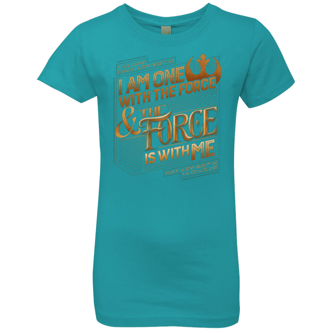 T-Shirts Tahiti Blue / YXS I Am One With The Force Girls Premium T-Shirt