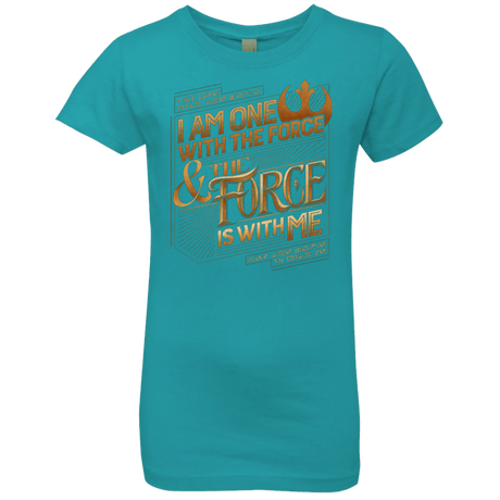 T-Shirts Tahiti Blue / YXS I Am One With The Force Girls Premium T-Shirt