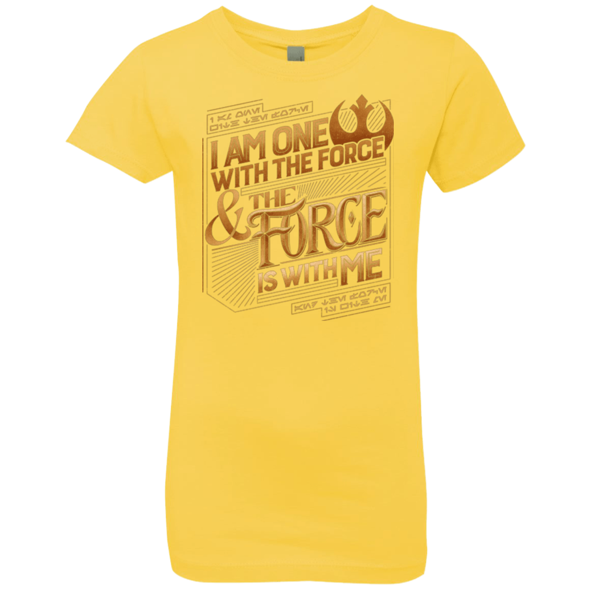 T-Shirts Vibrant Yellow / YXS I Am One With The Force Girls Premium T-Shirt