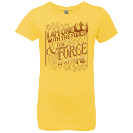 T-Shirts Vibrant Yellow / YXS I Am One With The Force Girls Premium T-Shirt