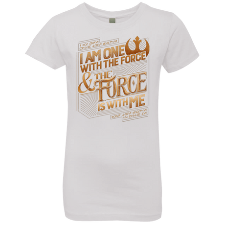 T-Shirts White / YXS I Am One With The Force Girls Premium T-Shirt