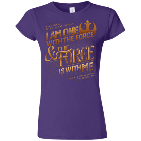 T-Shirts Purple / S I Am One With The Force Junior Slimmer-Fit T-Shirt