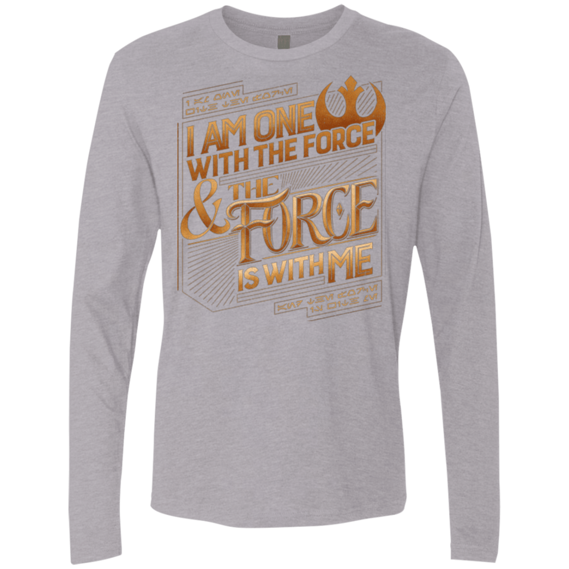 T-Shirts Heather Grey / S I Am One With The Force Men's Premium Long Sleeve