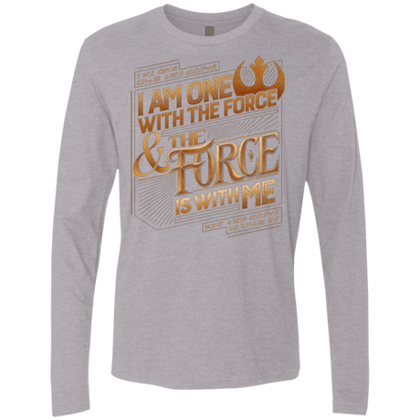 T-Shirts Heather Grey / S I Am One With The Force Men's Premium Long Sleeve