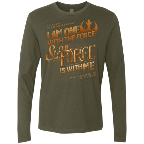 T-Shirts Military Green / S I Am One With The Force Men's Premium Long Sleeve