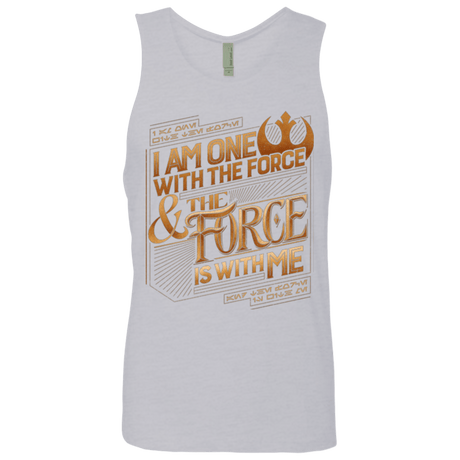 T-Shirts Heather Grey / S I Am One With The Force Men's Premium Tank Top