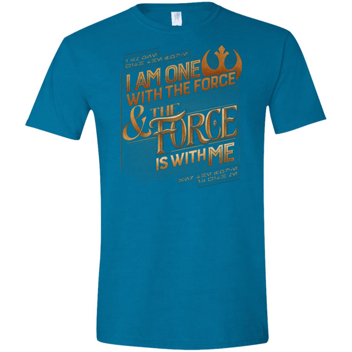 T-Shirts Antique Sapphire / S I Am One With The Force Men's Semi-Fitted Softstyle