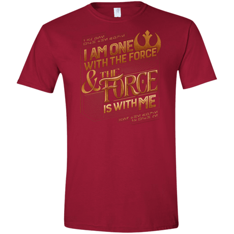 T-Shirts Cardinal Red / S I Am One With The Force Men's Semi-Fitted Softstyle
