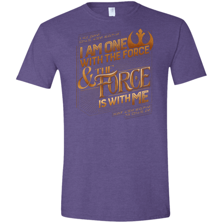 T-Shirts Heather Purple / S I Am One With The Force Men's Semi-Fitted Softstyle
