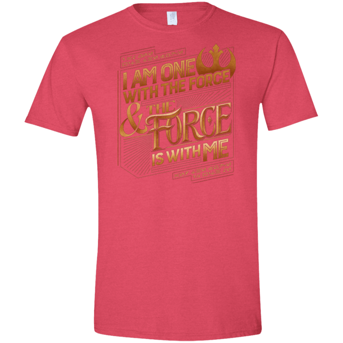 T-Shirts Heather Red / S I Am One With The Force Men's Semi-Fitted Softstyle