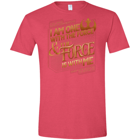 T-Shirts Heather Red / S I Am One With The Force Men's Semi-Fitted Softstyle