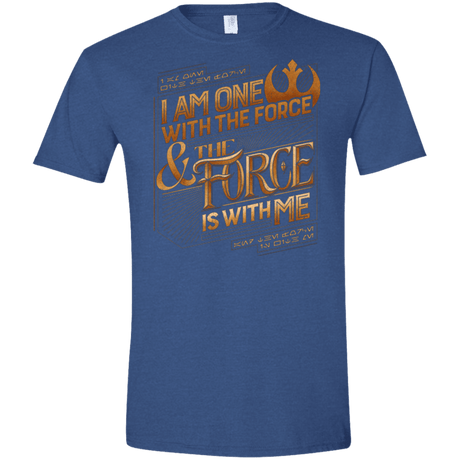 T-Shirts Heather Royal / X-Small I Am One With The Force Men's Semi-Fitted Softstyle