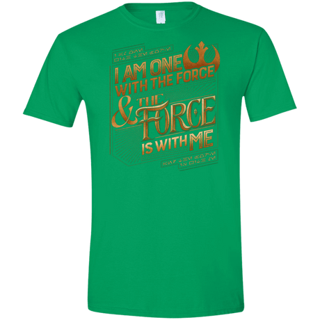 T-Shirts Irish Green / S I Am One With The Force Men's Semi-Fitted Softstyle