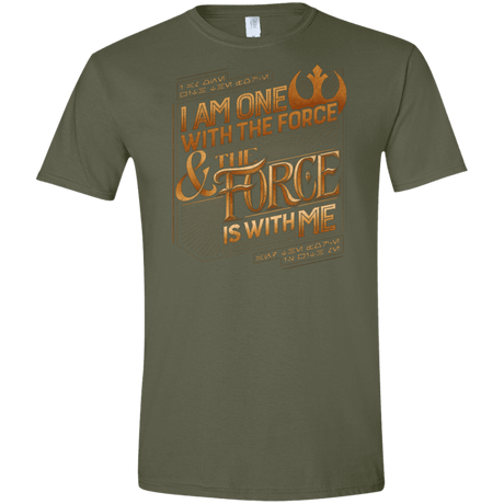 T-Shirts Military Green / S I Am One With The Force Men's Semi-Fitted Softstyle