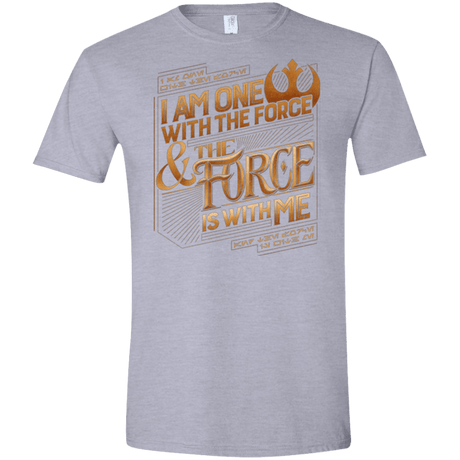T-Shirts Sport Grey / X-Small I Am One With The Force Men's Semi-Fitted Softstyle
