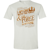 T-Shirts White / X-Small I Am One With The Force Men's Semi-Fitted Softstyle