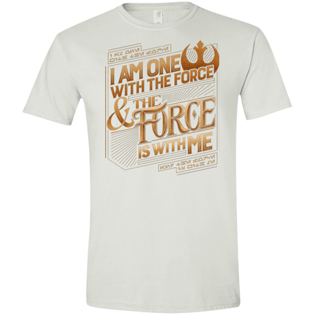 T-Shirts White / X-Small I Am One With The Force Men's Semi-Fitted Softstyle