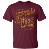 T-Shirts Maroon / S I Am One With The Force T-Shirt