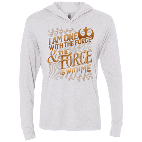 T-Shirts Heather White / X-Small I Am One With The Force Triblend Long Sleeve Hoodie Tee