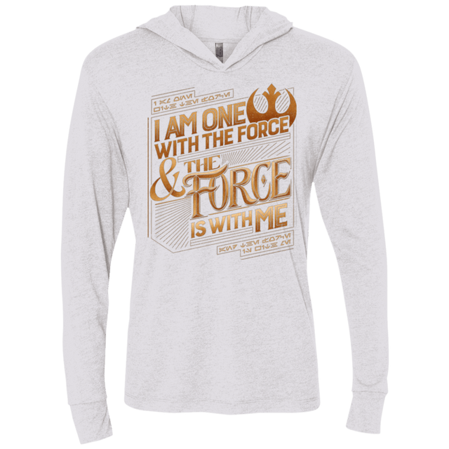 T-Shirts Heather White / X-Small I Am One With The Force Triblend Long Sleeve Hoodie Tee