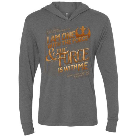 T-Shirts Premium Heather / X-Small I Am One With The Force Triblend Long Sleeve Hoodie Tee