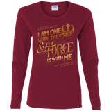 T-Shirts Cardinal / S I Am One With The Force Women's Long Sleeve T-Shirt
