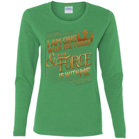 T-Shirts Irish Green / S I Am One With The Force Women's Long Sleeve T-Shirt