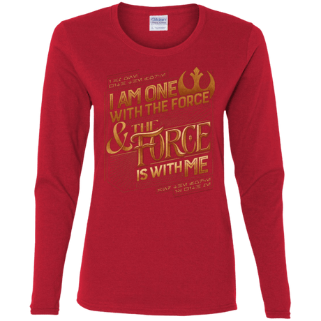 T-Shirts Red / S I Am One With The Force Women's Long Sleeve T-Shirt