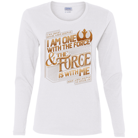 T-Shirts White / S I Am One With The Force Women's Long Sleeve T-Shirt