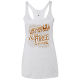 T-Shirts Heather White / X-Small I Am One With The Force Women's Triblend Racerback Tank