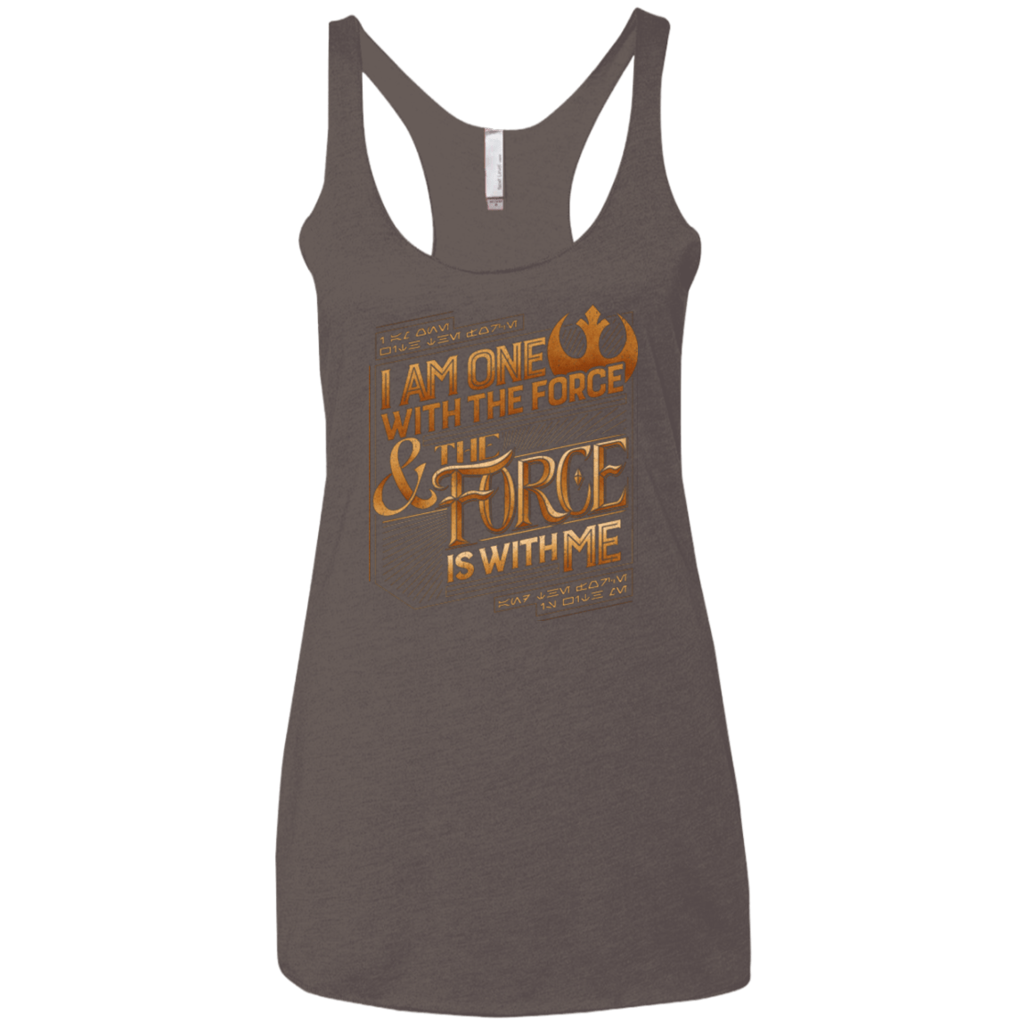 T-Shirts Macchiato / X-Small I Am One With The Force Women's Triblend Racerback Tank