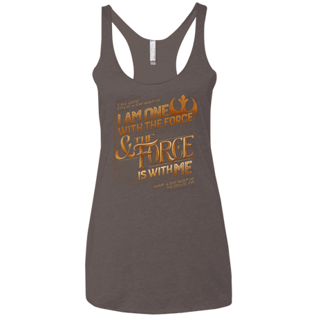 T-Shirts Macchiato / X-Small I Am One With The Force Women's Triblend Racerback Tank