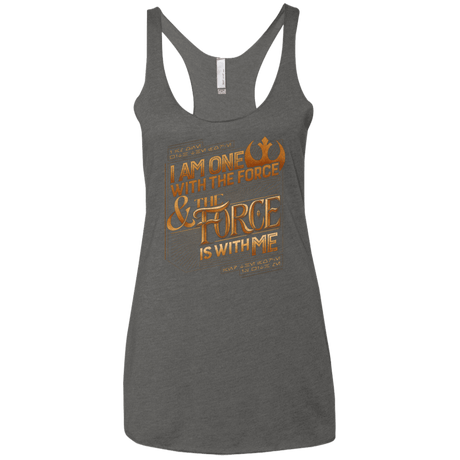 T-Shirts Premium Heather / X-Small I Am One With The Force Women's Triblend Racerback Tank