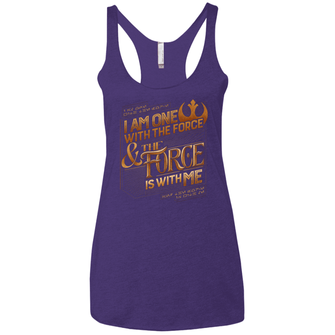 T-Shirts Purple Rush / X-Small I Am One With The Force Women's Triblend Racerback Tank