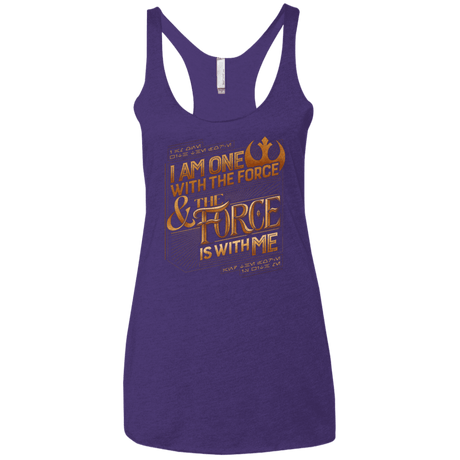 T-Shirts Purple Rush / X-Small I Am One With The Force Women's Triblend Racerback Tank