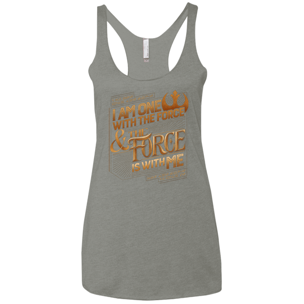 T-Shirts Venetian Grey / X-Small I Am One With The Force Women's Triblend Racerback Tank