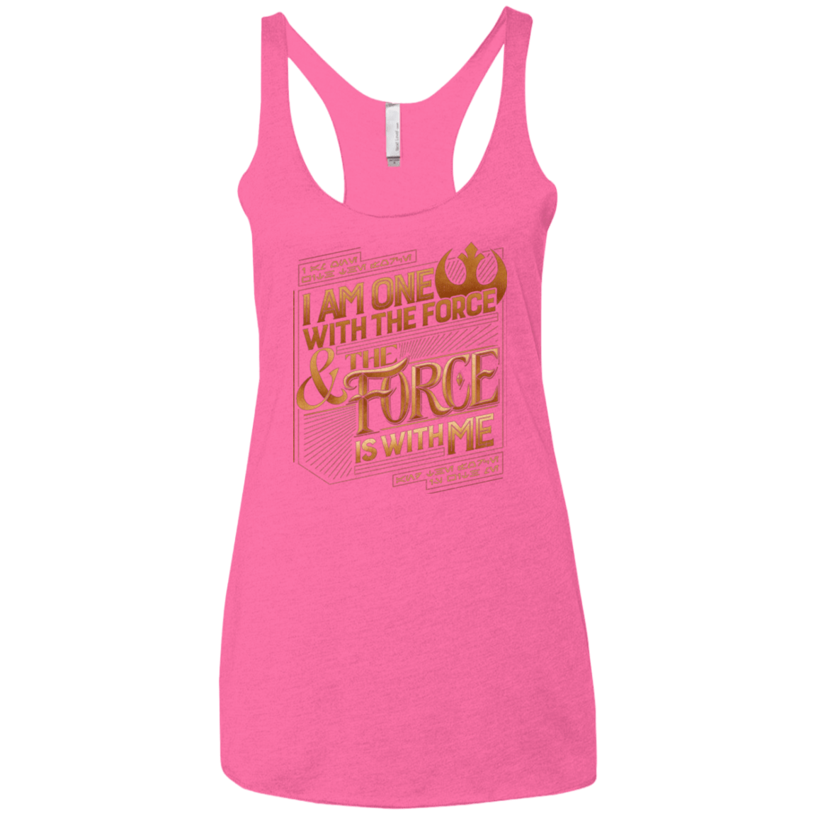 T-Shirts Vintage Pink / X-Small I Am One With The Force Women's Triblend Racerback Tank