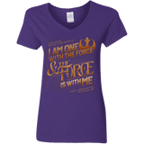 T-Shirts Purple / S I Am One With The Force Women's V-Neck T-Shirt