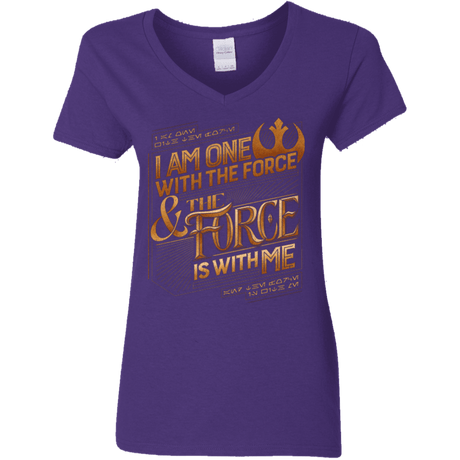 T-Shirts Purple / S I Am One With The Force Women's V-Neck T-Shirt