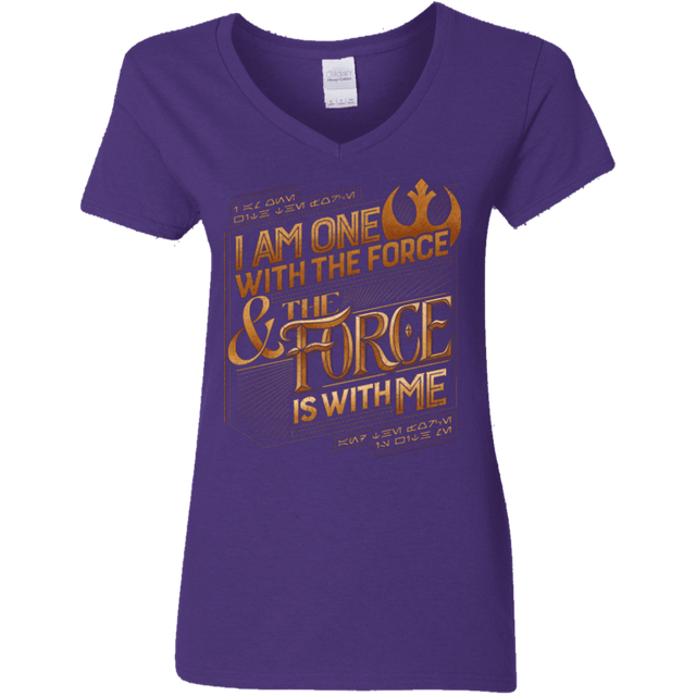 T-Shirts Purple / S I Am One With The Force Women's V-Neck T-Shirt