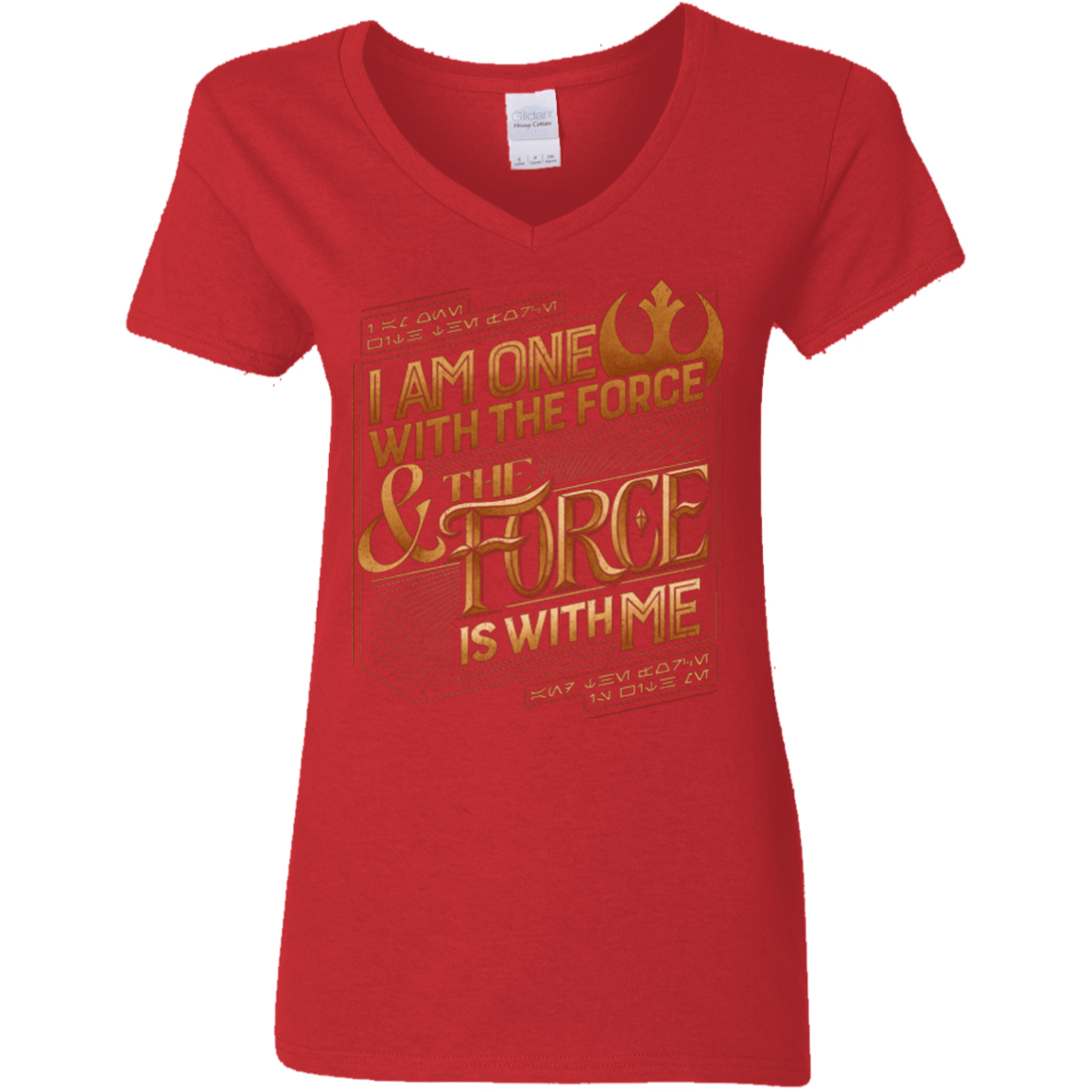 T-Shirts Red / S I Am One With The Force Women's V-Neck T-Shirt