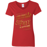 T-Shirts Red / S I Am One With The Force Women's V-Neck T-Shirt